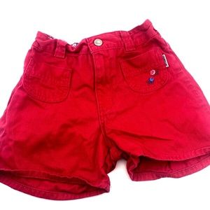 Vintage OshKosh Shorts Girls size 6x Elastic Back Pockets Red Children Kids